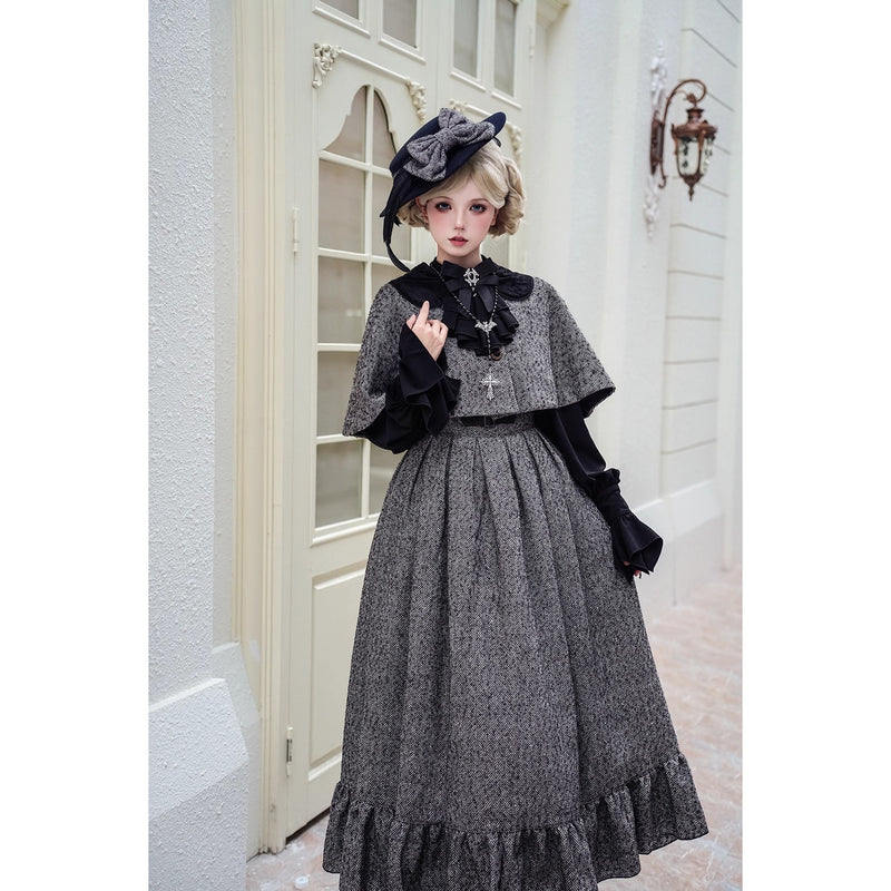 伯爵令嬢のジャンパースカートとケープ - Gray[2026年2月上旬-3月下旬発送予定]