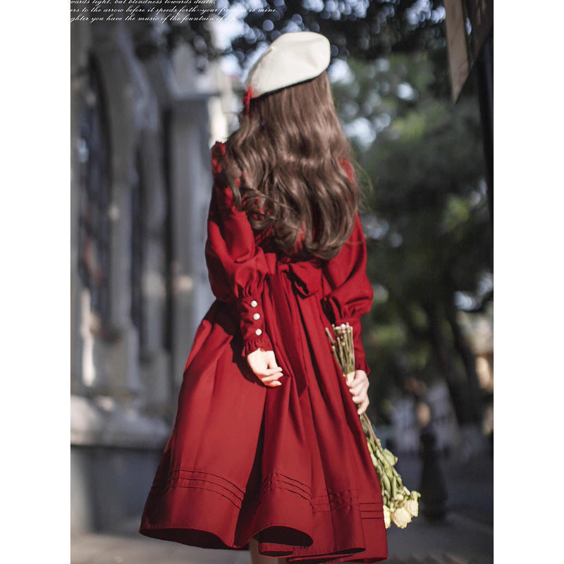 深紅のお嬢様のクラシカルワンピース – ManusMachina