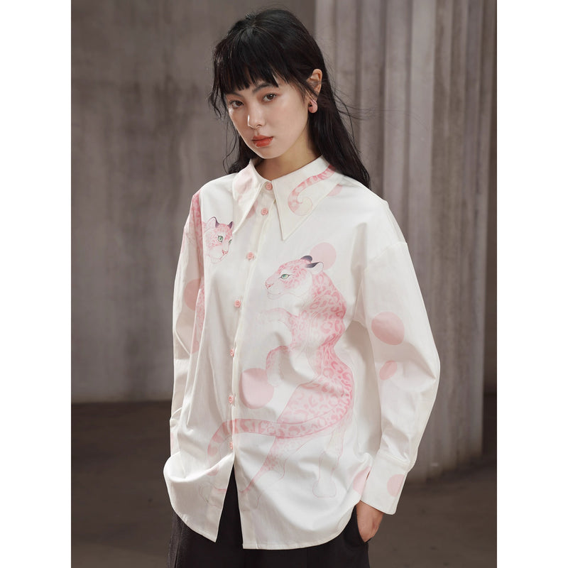 豹の挿絵ブラウス