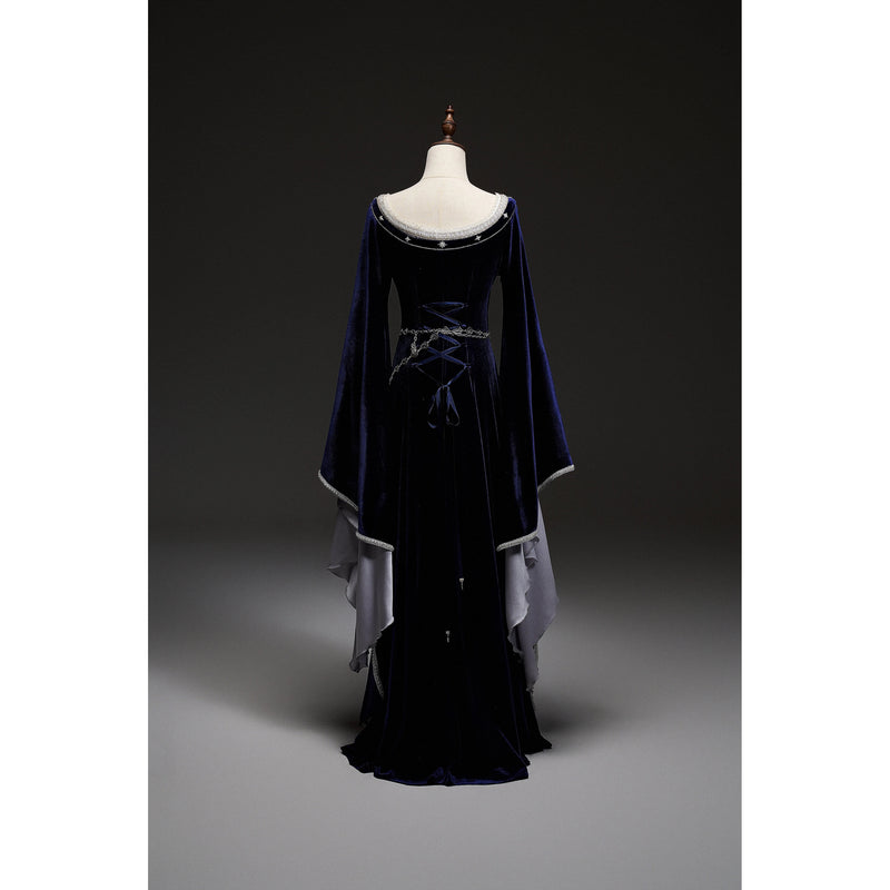 紺青の王妃の刺繍エレガントワンピース[2026年1月上旬-2月上旬発送予定]