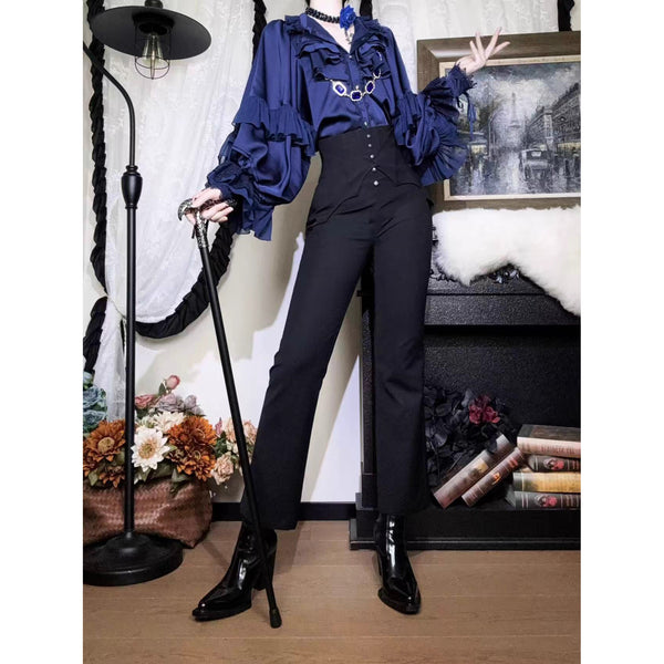 貴族令嬢のコルセットロングパンツ - Black[2026年3月上旬-4月上旬発送予定]