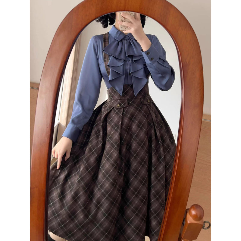 英国のお嬢様のクラシカルブラウス - Madonna Blue[2025年12月中旬発送予定]