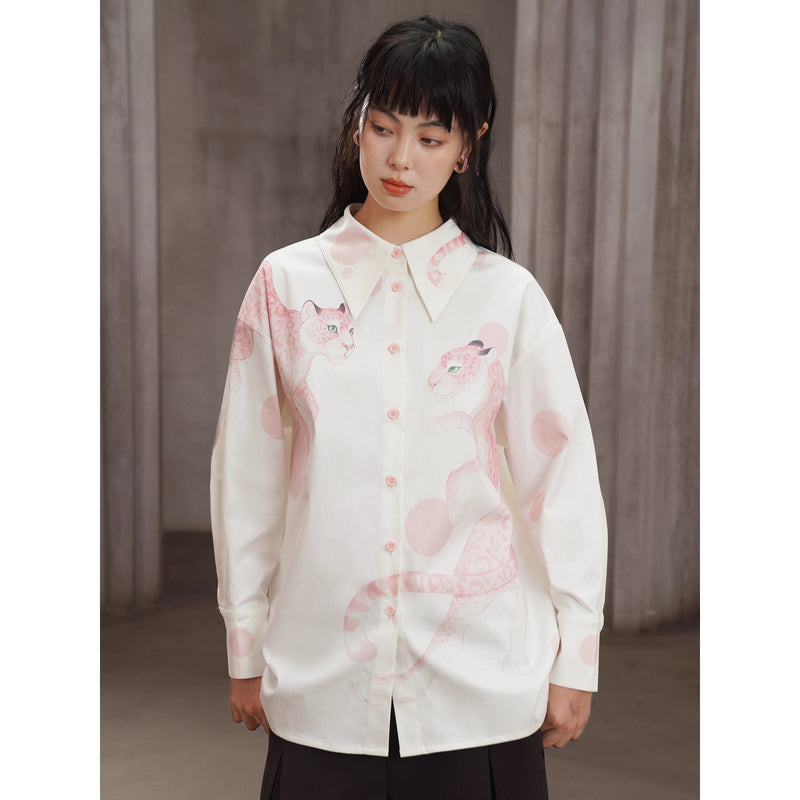 豹の挿絵ブラウス