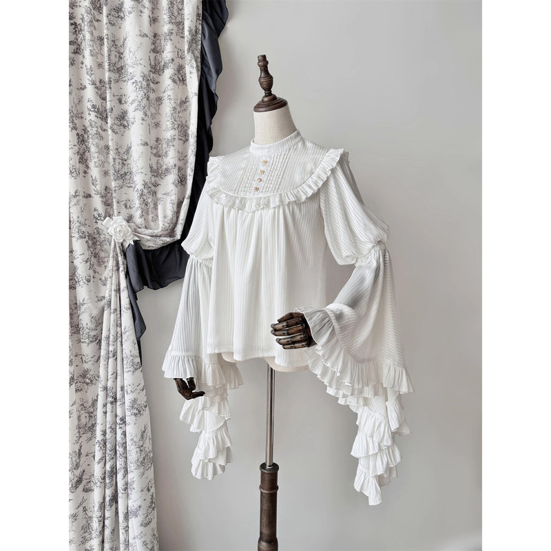 伯爵令嬢のベルスリーブブラウス - White[2026年3月上旬-3月下旬発送予定]