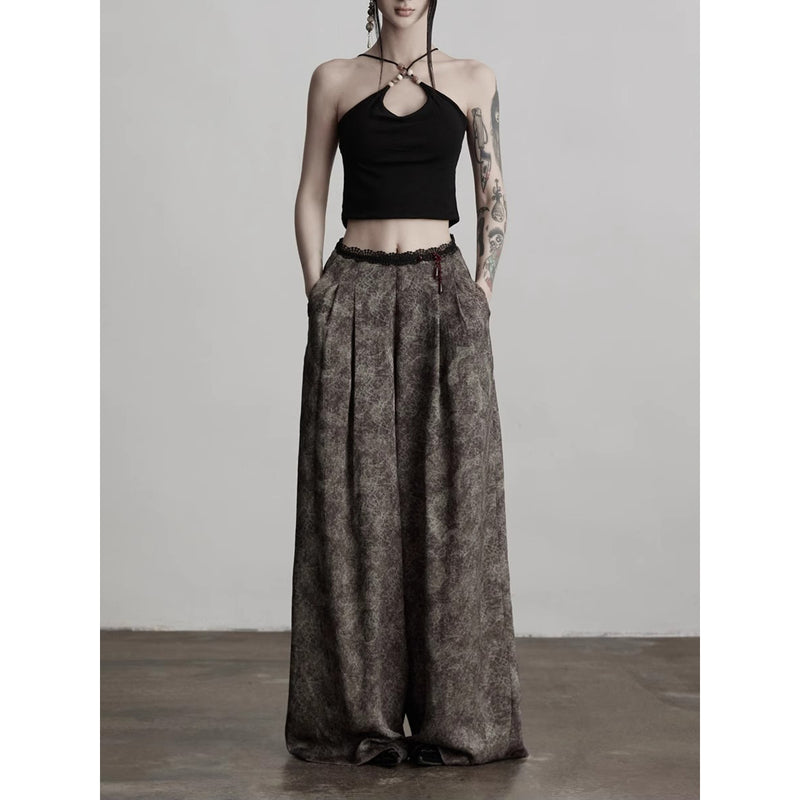 Stone Texture Wide Pants