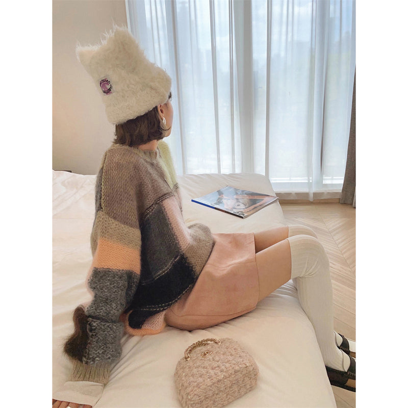 Colorful Mohair Loose Sweater