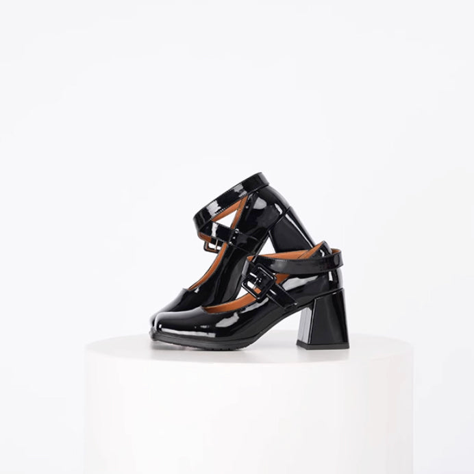 Cross Strap Square Toe Mary Jane Pumps[2025年6月中旬-7月中旬発送予定]