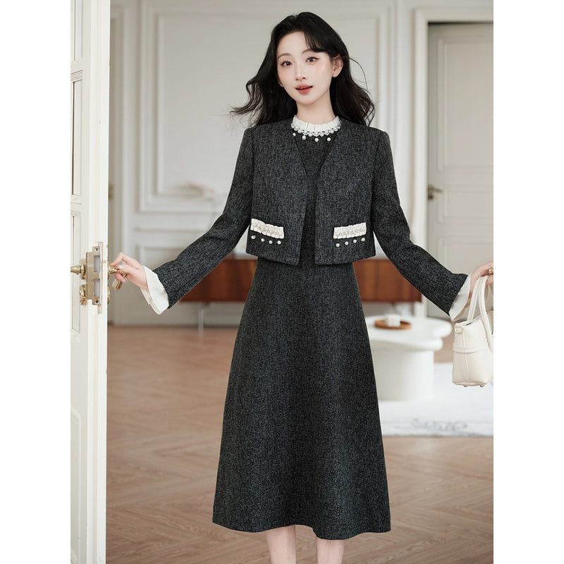 Parisian Gray Short Jacket and Dress