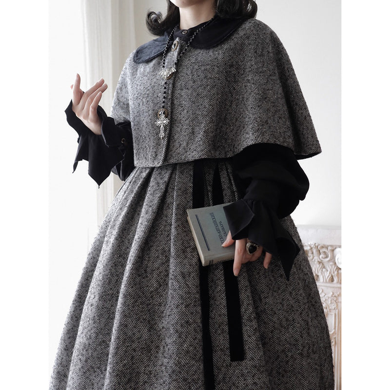 伯爵令嬢のジャンパースカートとケープ - Gray[2026年2月上旬-3月下旬発送予定]