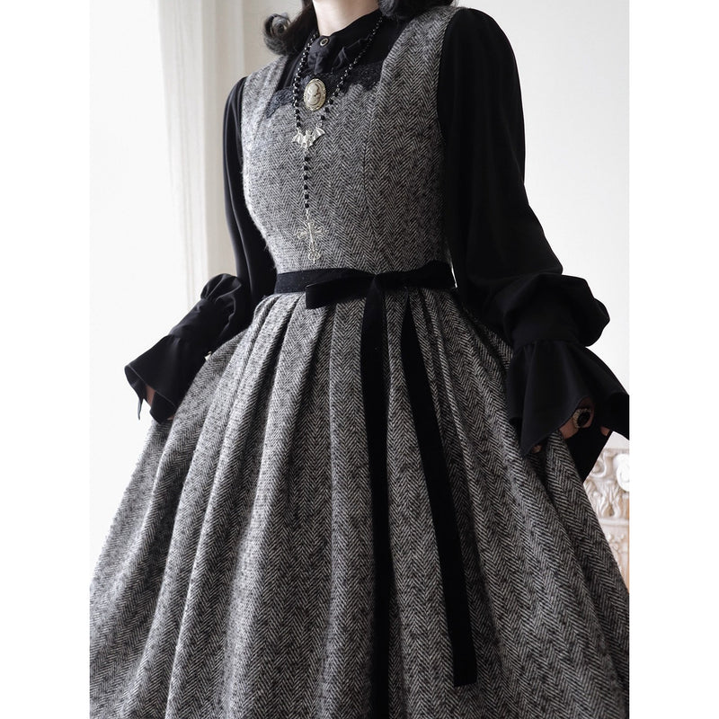 伯爵令嬢のジャンパースカートとケープ - Gray[2026年2月上旬-3月下旬発送予定]