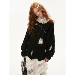 Distressed Loose Knit Sweater
