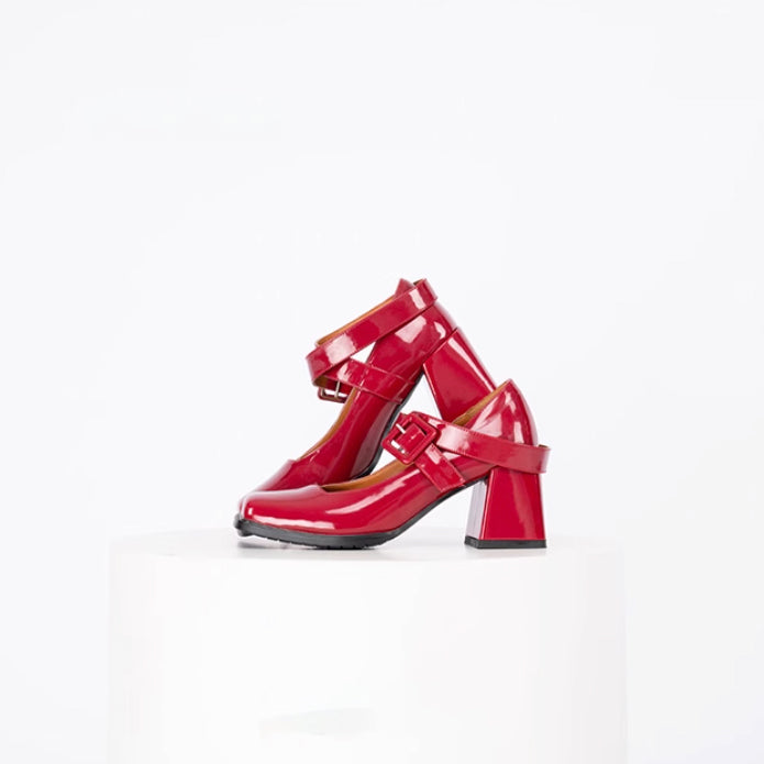 Cross Strap Square Toe Mary Jane Pumps[2025年6月中旬-7月中旬発送予定]