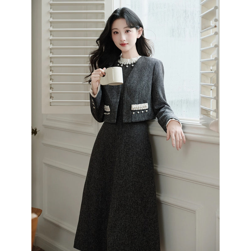 Parisian Gray Short Jacket and Dress