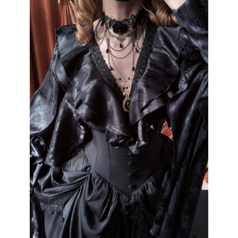 伯爵令嬢のヴィクトリアンブラウス - Black[2026年4月中旬-5月中旬発送予定]