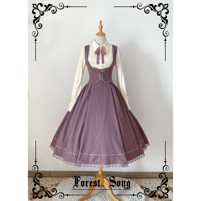 英国令嬢のクラシカルジャンパースカート - Purple[2024年5月下旬-6月下旬発送予定]