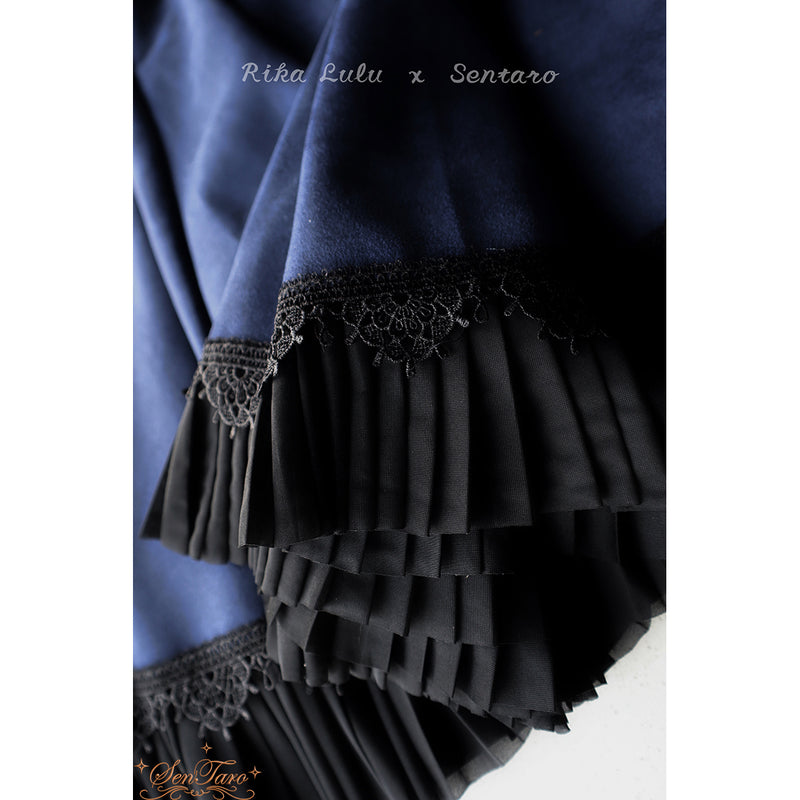 深縹色のお嬢様のブルーミングスカート