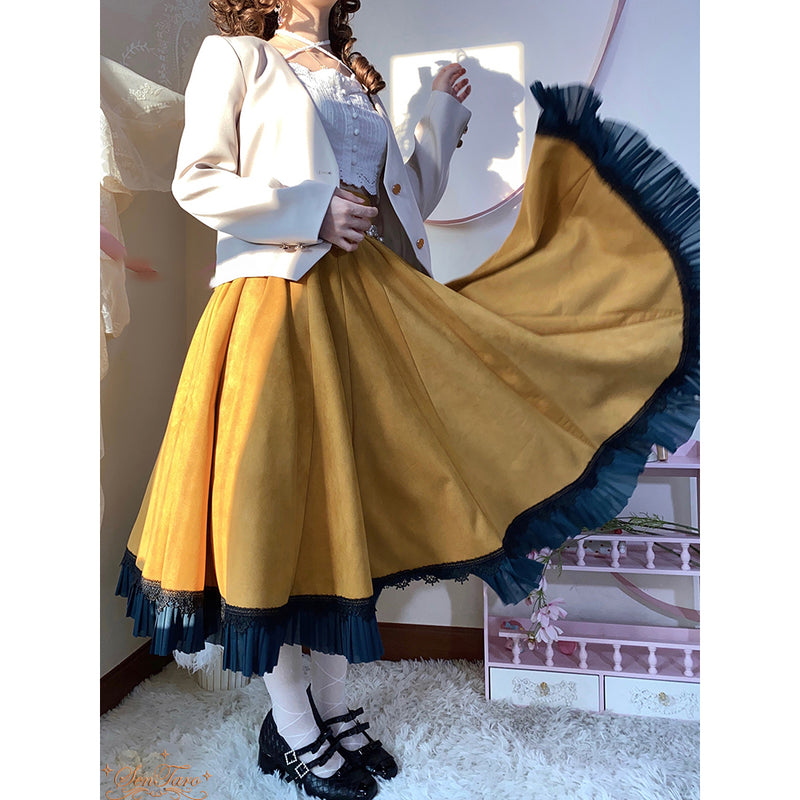 藤黄色のお嬢様のブルーミングスカート