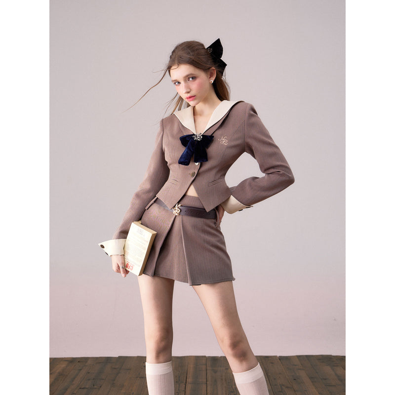英国文学少女セーラージャケットとショートスカート