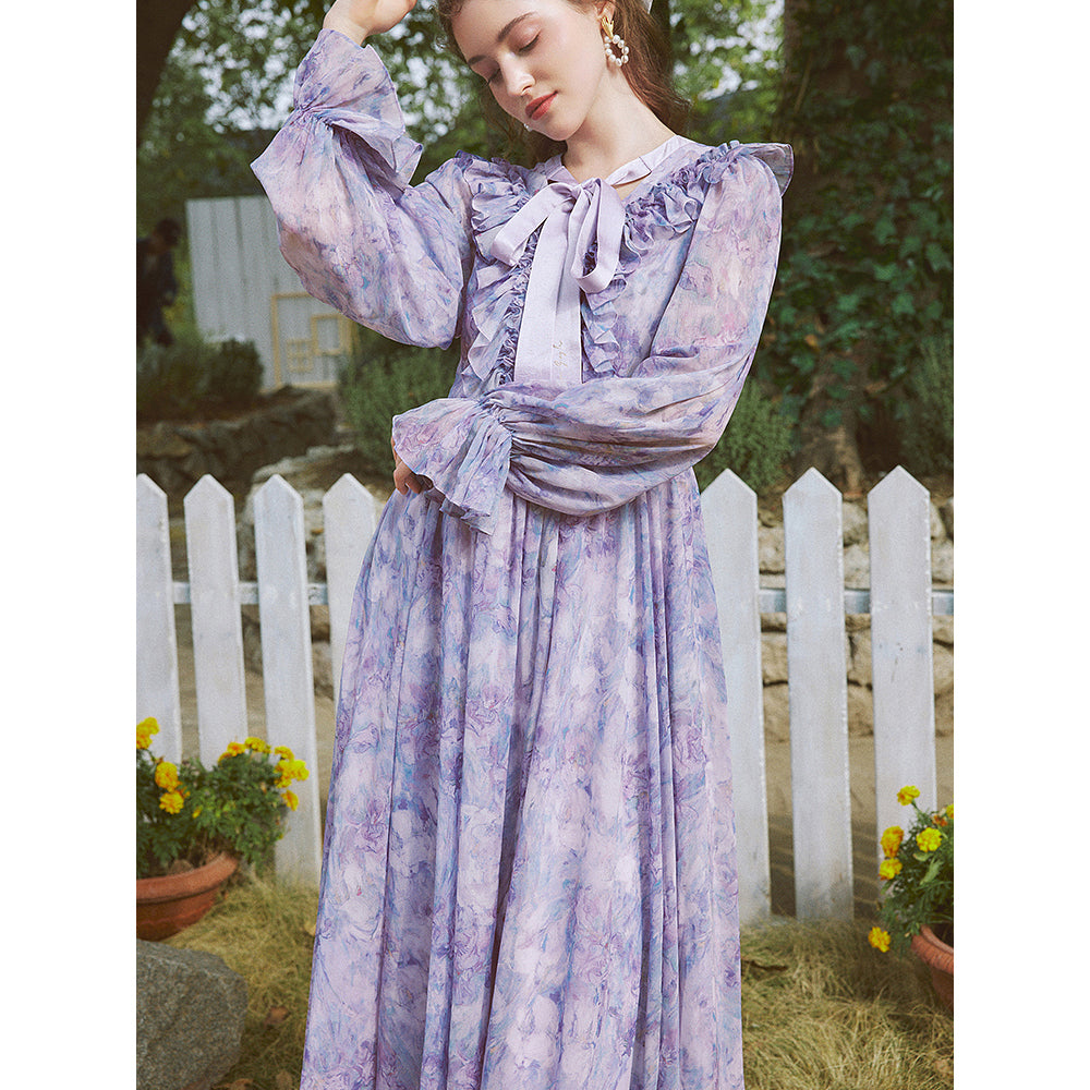 睡蓮の池の油彩画ワンピース – ManusMachina