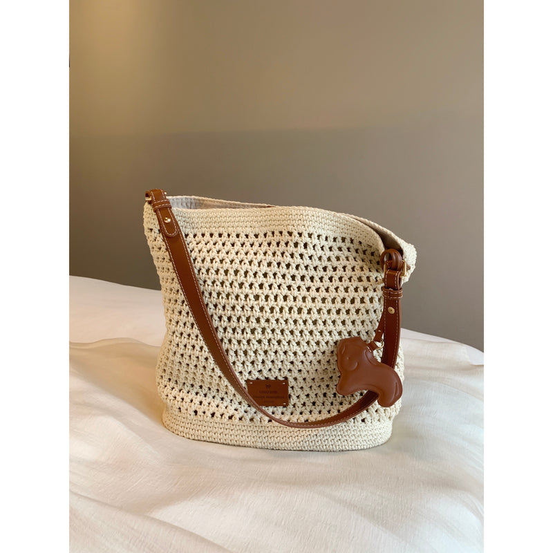 Braided Shoulder Basket Bag