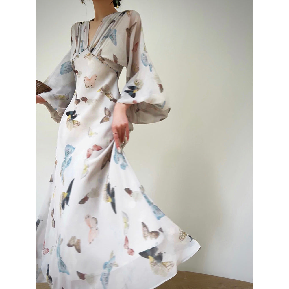 VIVIENNE TAM カルガモ水彩画ワンピース - メルカリ