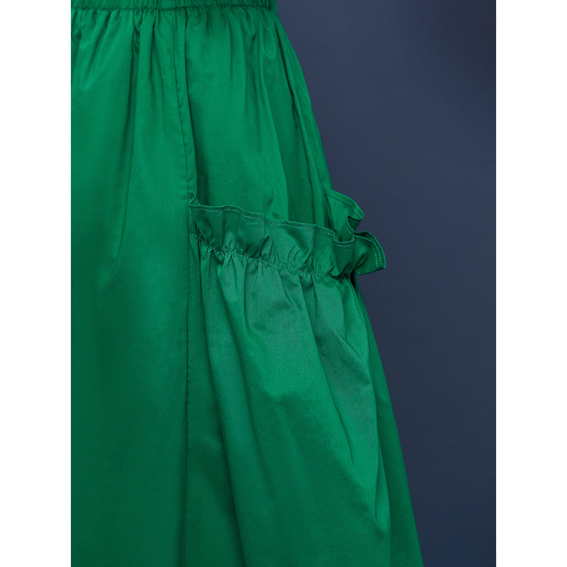 深緑の森色ロングスカート