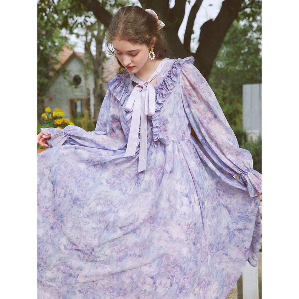 睡蓮の池の油彩画ワンピース – ManusMachina