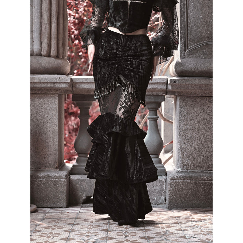 公爵夫人の刺繍マーメイドスカート