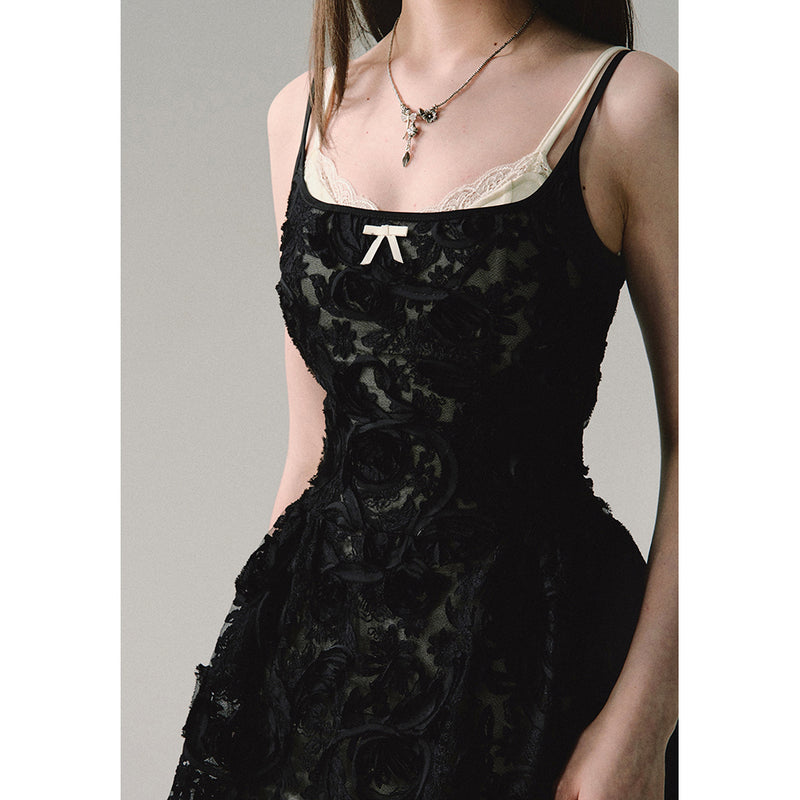 Camisole Dress with Ribbon and Embroidery