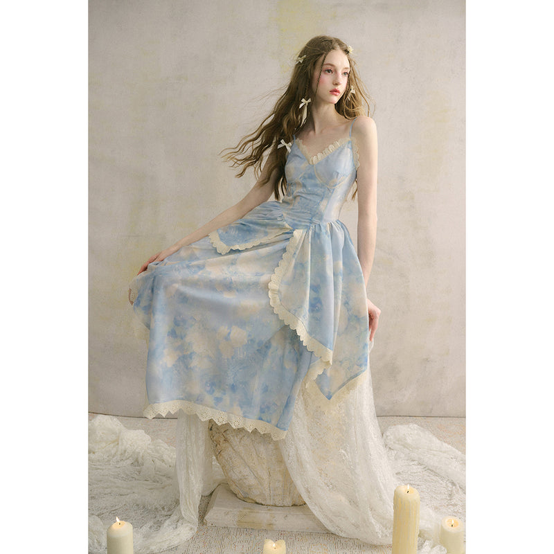 Oil Painting of Water Lilies Strap Dress