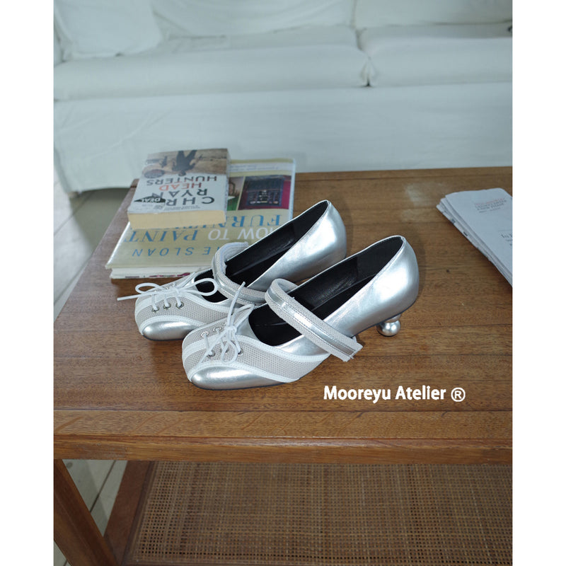 Silver Strap Mary Jane Heel Shoes