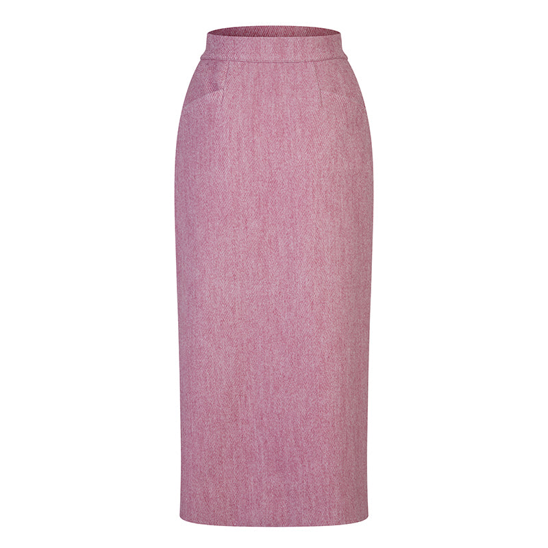 槿花色の貴婦人ツイードスカート