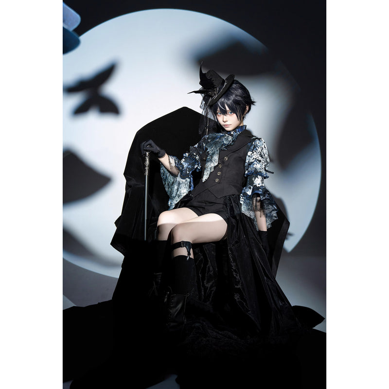 血塗れのお嬢様のキャバリアブラウス - Dark Blue[2026年2月下旬-3月下旬発送予定]