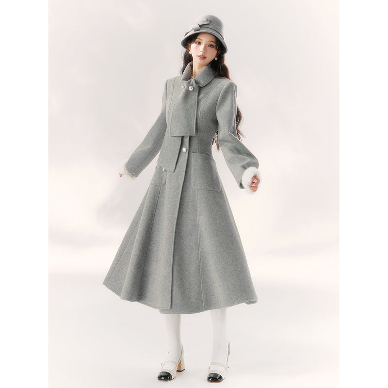 Gray Embroidered Classical Coat