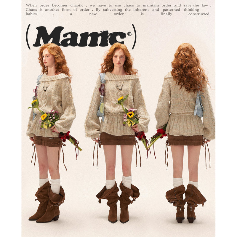 Cable Knit Waist-Shaping Sweater