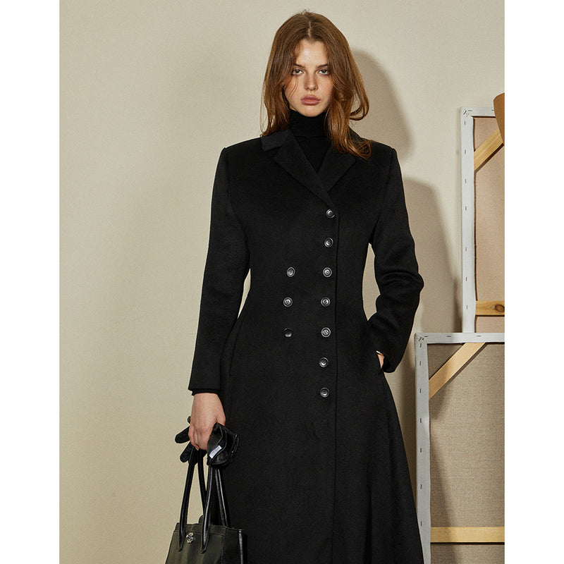 "Waltz" Vintage Inspired Wool Black Coat