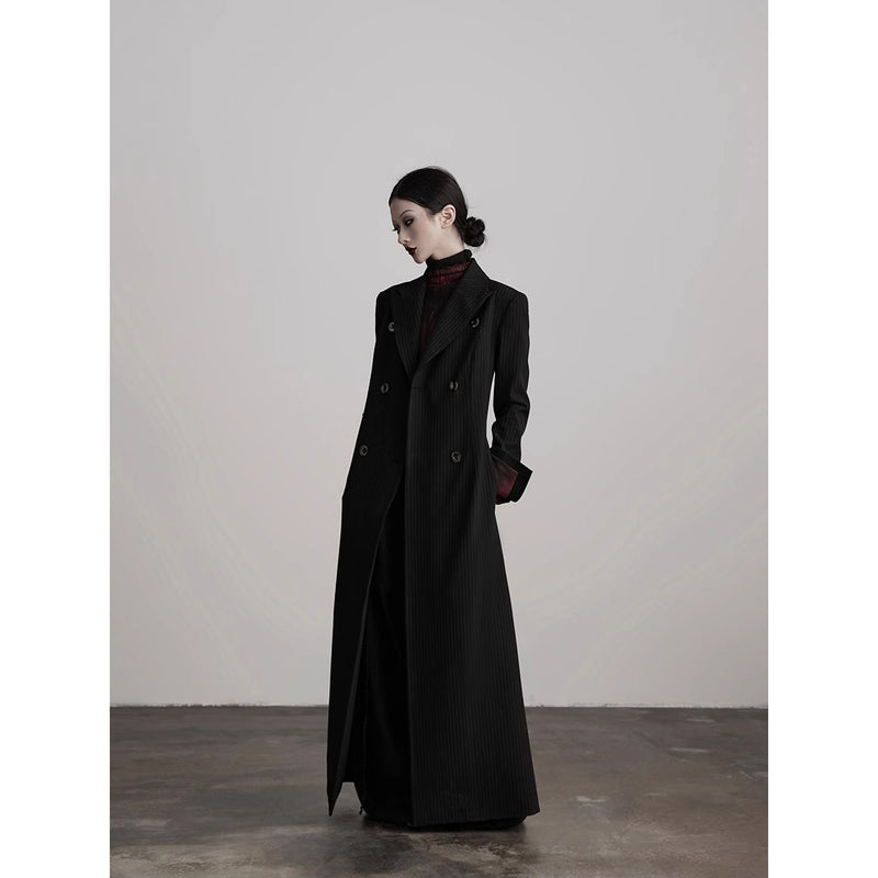 Pinstripe Long Tailored Coat