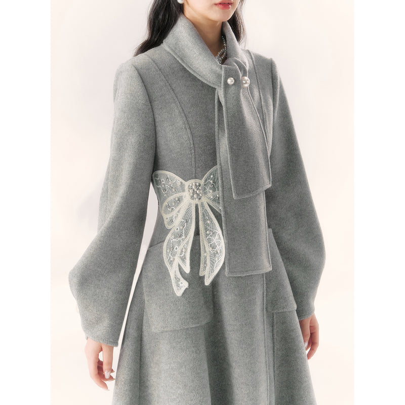 Gray Embroidered Classical Coat