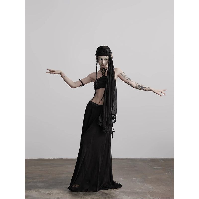 Cameo Brooch Gothic Long Skirt