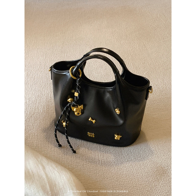 Golden Dog Leather Hand Shoulder Bag