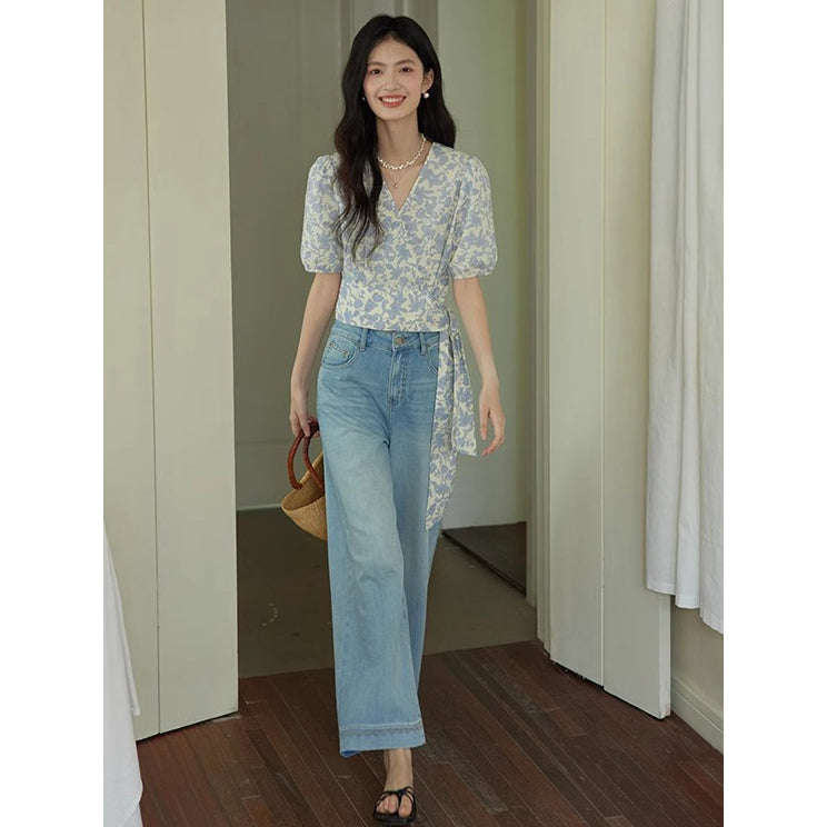 Indigo Purple Floral Blouse