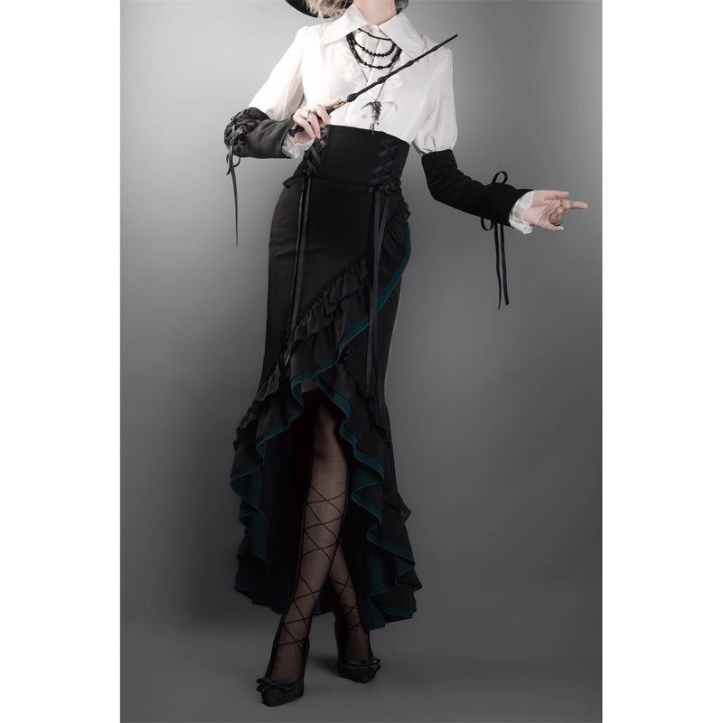 黒緑のお嬢様のフィッシュテールスカート