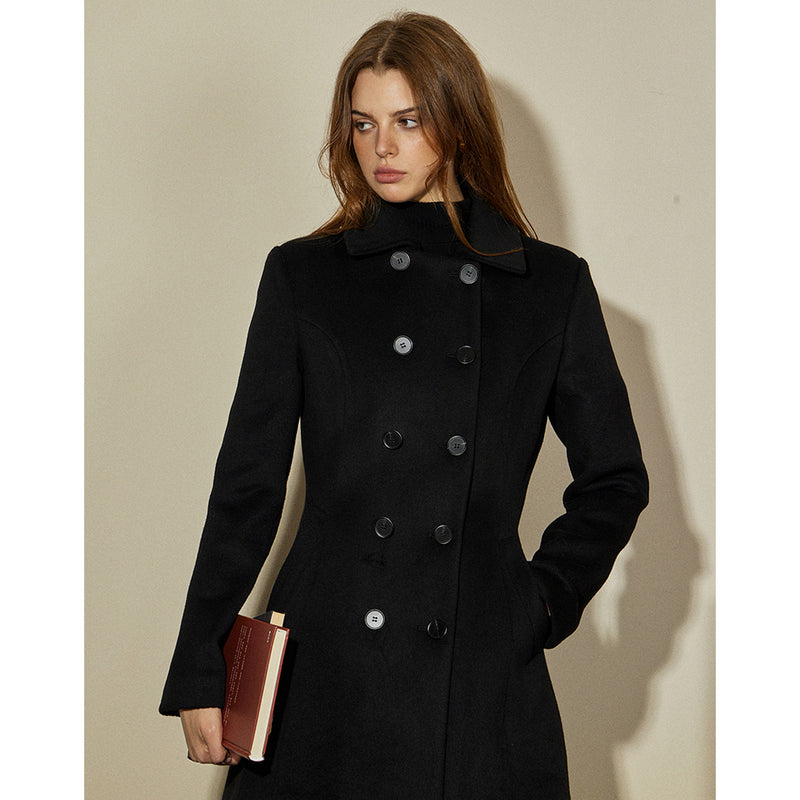 "Rekindle Modern" 90s Retro Wool Black Coat