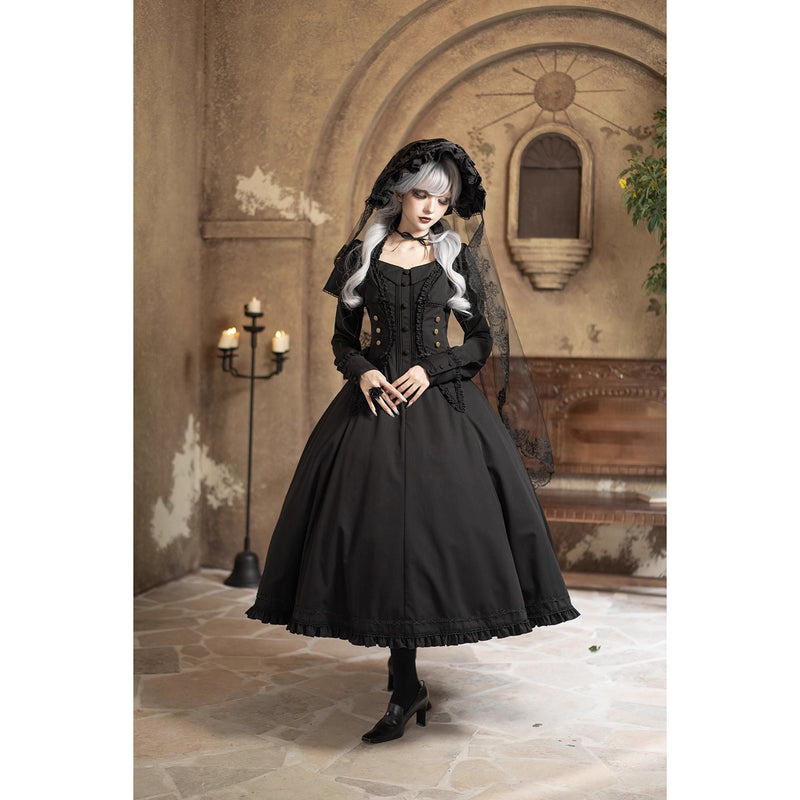 暗黒夜会のクラシカルケープワンピース - Black[2026年3月上旬-3月下旬発送予定]