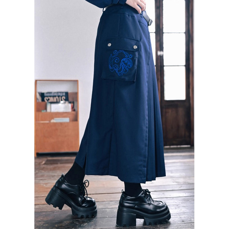 海月の刺繍ワークプリーツスカート