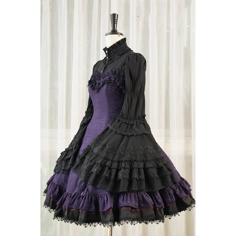 黒薔薇の刺繍ゴシックブラウス[2025年12月中旬-2026年1月中旬発送予定]