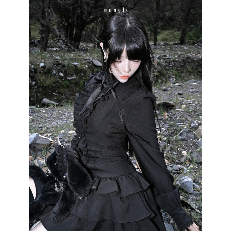 暗黒のお嬢様のゴシックワンピース
