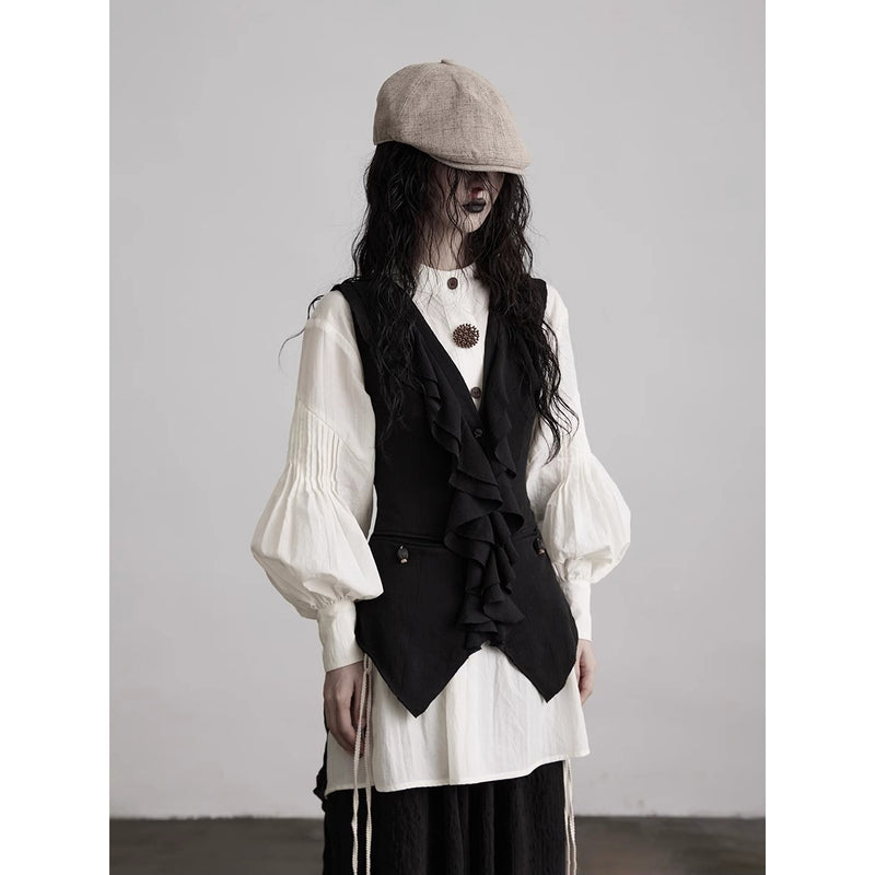 Black Frill Nostalgia Vest
