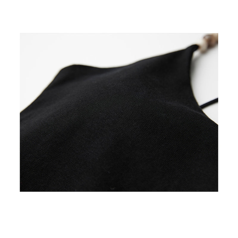 Beaded Black Camisole Top