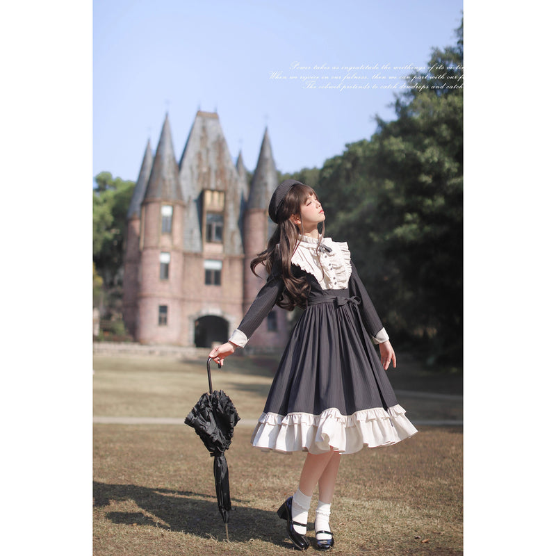 公爵令嬢のクラシカルワンピースとケープ